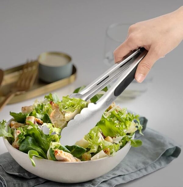 Limited time deal 23% off  Steel Kitchen Tongs Set Non-Slip Grip - Image 2