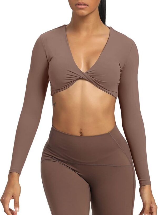 Limited time deal 21% off Long Sleeve Crop Tops for Women - Image 2