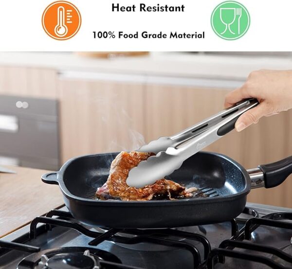 Limited time deal 23% off  Steel Kitchen Tongs Set Non-Slip Grip - Image 3