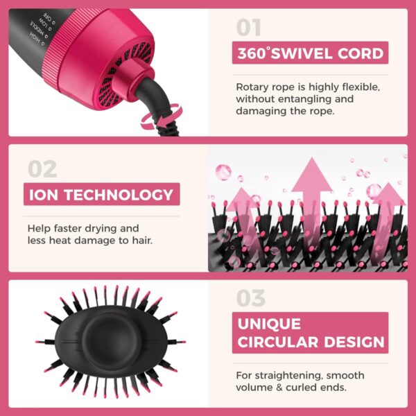 Limited time deal 40% off Hair Dryer Brush Blow Dryer Brush in One 4 in 1 Styling Tools Hair Dryer and Styler Volumizer - Image 3