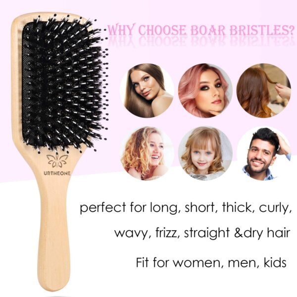 Limited time deal 20% off Hair Brush Boar Bristle Hairbrush for Thick Curly Thin Long Short - Image 2