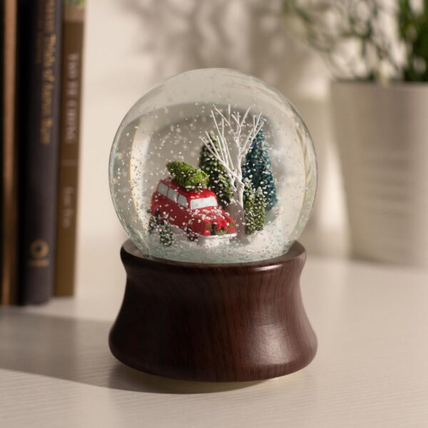 Limited time deal 59% off Ashfield & Harkness Red Truck Snow Globe Music Box with LED Light, Battery - Image 2