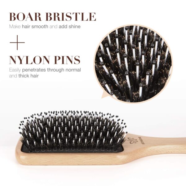 Limited time deal 20% off Hair Brush Boar Bristle Hairbrush for Thick Curly Thin Long Short - Image 4