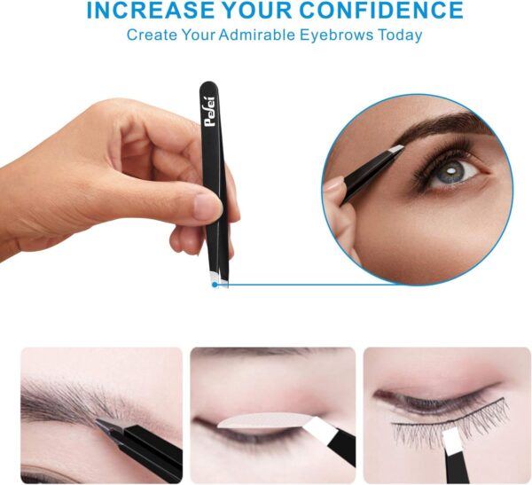 Limited time deal 22% off Tweezers Set - Professional Stainless Steel Tweezers for Eyebrows - Image 2