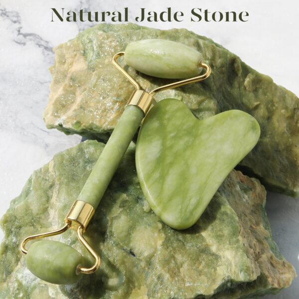 Limited time deal 50% off Gua Sha & Jade Roller Facial Tools Face Roller - Image 2