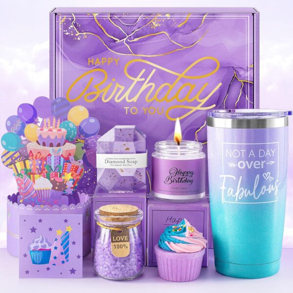 Limited time deal 41% off Birthday Gifts for Women, Happy Birthday Bath Set Gift Basket