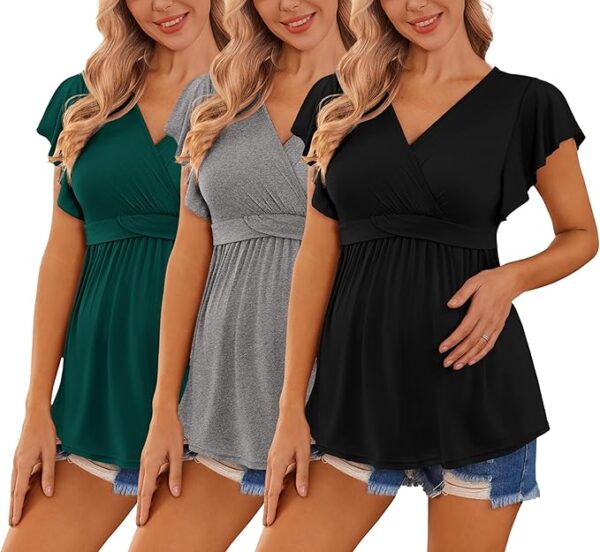 Limited time deal 15% off Ekouaer Maternity Shirts 3 Packs Flying Short