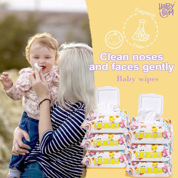 Limited time deal 19% off HAPPY BUM - 180 Count Saline Baby Wipes - Image 3