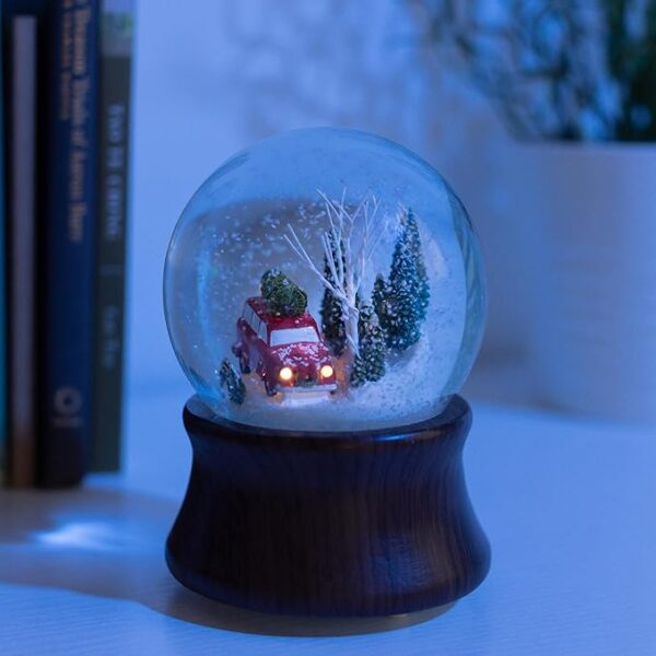 Limited time deal 59% off Ashfield & Harkness Red Truck Snow Globe Music Box with LED Light, Battery - Image 4