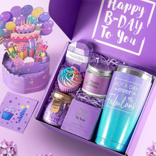 Limited time deal 41% off Birthday Gifts for Women, Happy Birthday Bath Set Gift Basket - Image 4