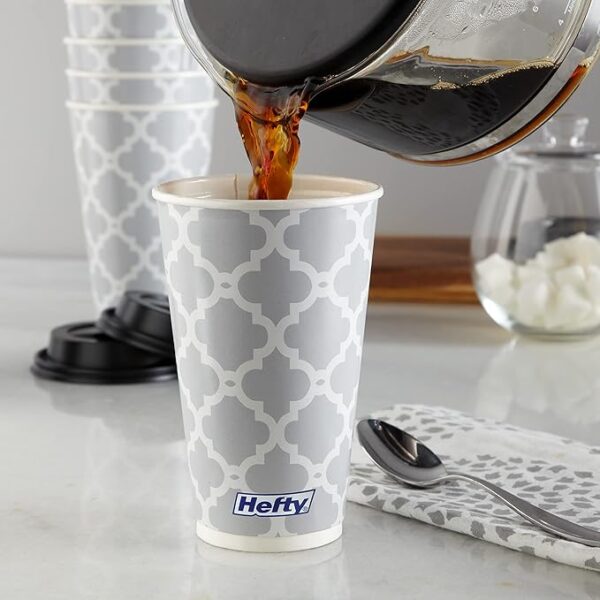 Limited time deal 24% off Hefty Paper Disposable Hot Cups with Lids, 16 Ounce, 20 Count - Image 3