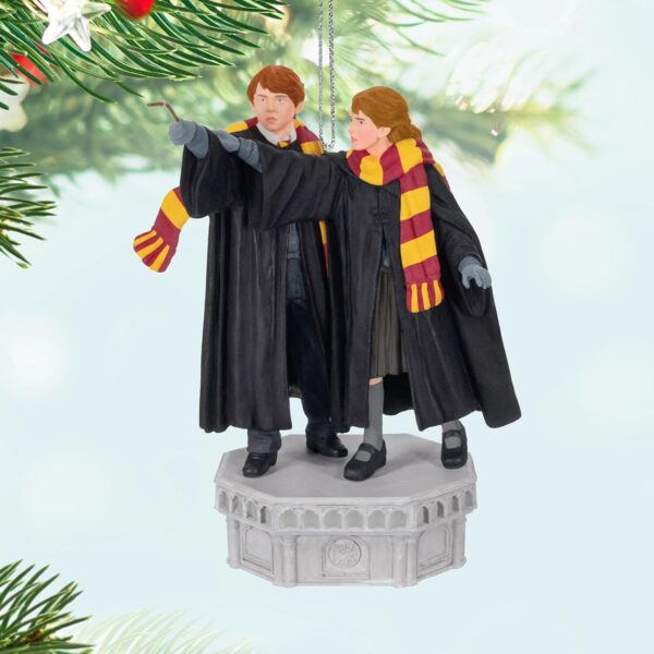 Limited time deal 51% off Hallmark Keepsake Christmas Ornament, Harry Potter and the Chamber of Secrets Collection (Ron Weasley and Hermione Granger, Dobby - Image 4