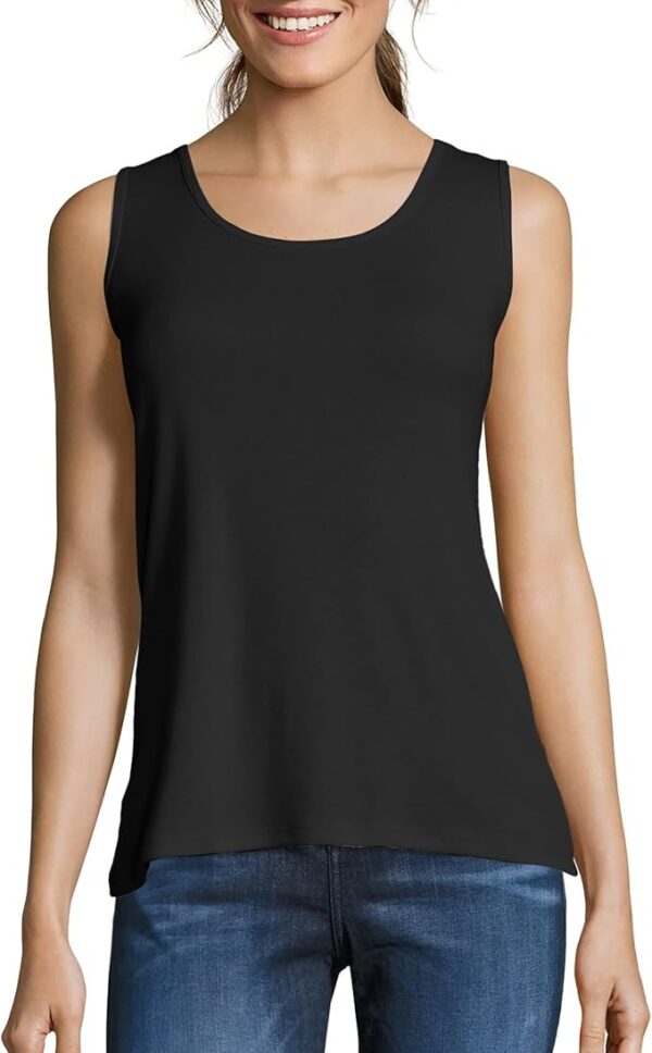 Limited time deal 43% off Hanes Women's Mini-Ribbed Sleeveless Cotton Tank Top