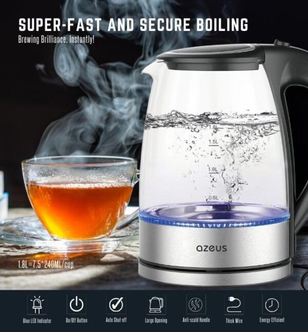 Limited time deal 20% off Electric Kettle 1500W Cool Touch Tea - Image 3