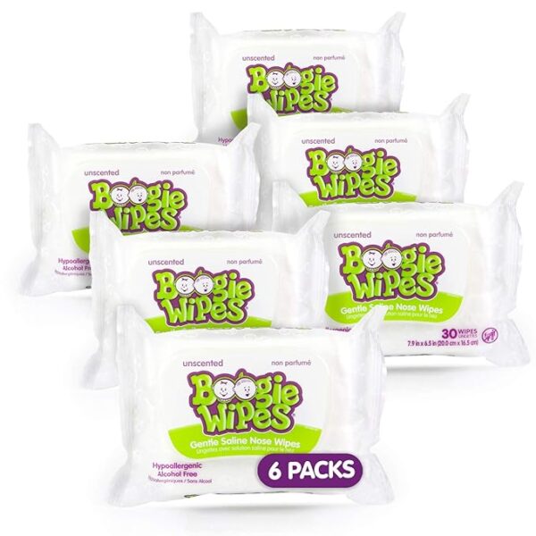 Limited time deal 33% off Saline Nose Wipes by Boogie, for Baby & Kids