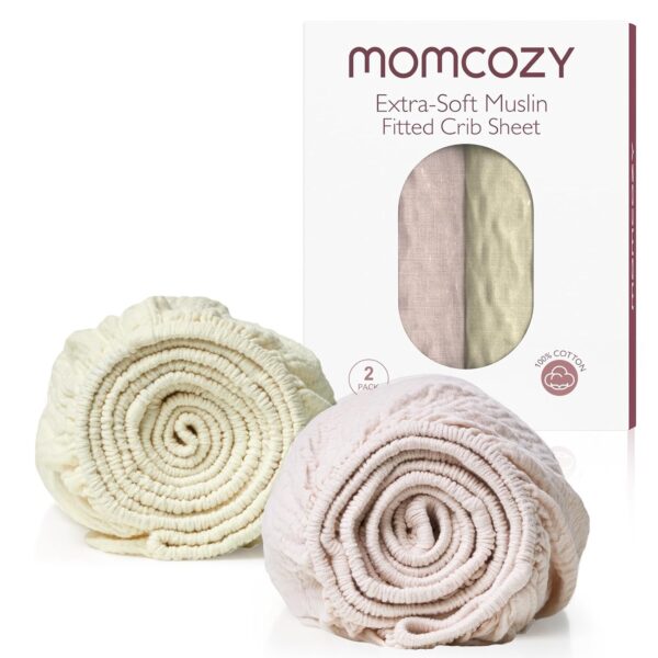 Limited time deal 18% off Momcozy Muslin Fitted Mini Crib Sheets