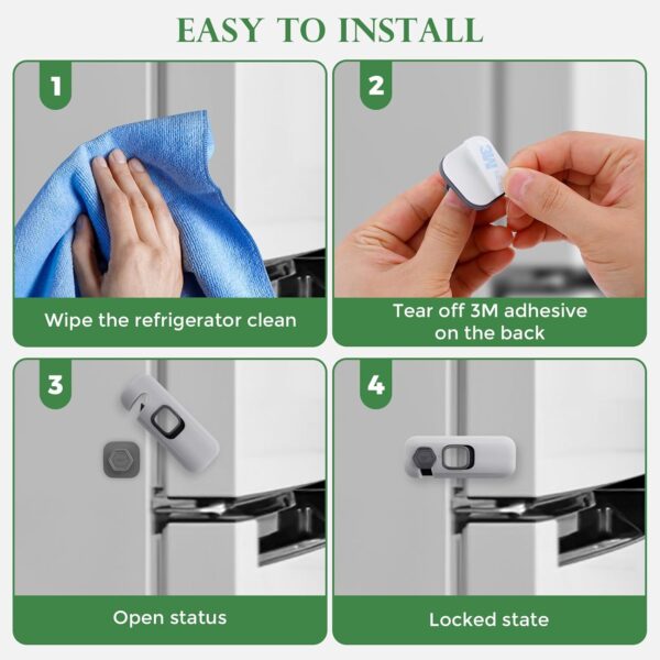 Limited time deal 10% off 5 Pack Child Proof Refrigerator Lock, - Image 3