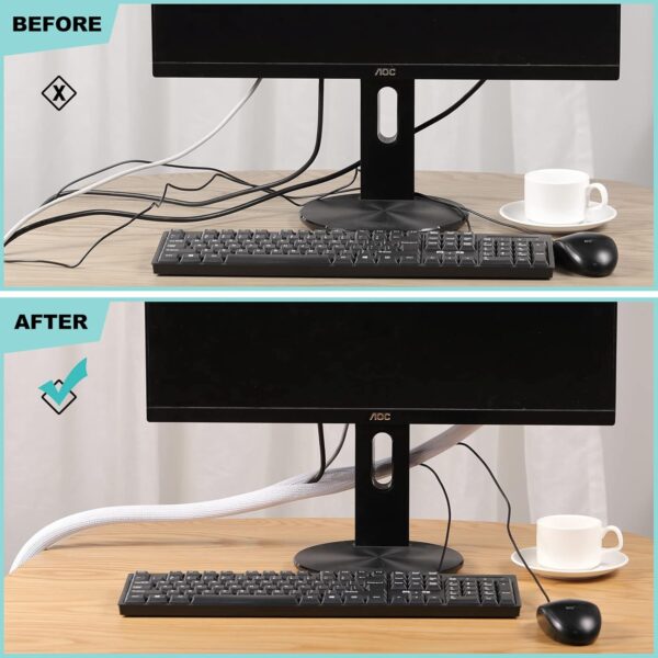 Limited time deal 7% off White Cable Sleeve Cover - Image 2
