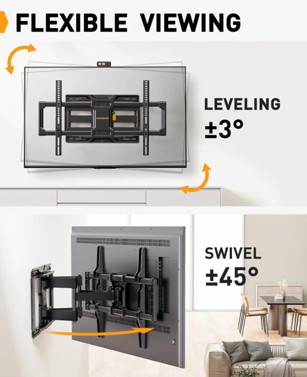 Limited time deal 31% off Perlegear UL Listed Full Motion TV Wall Mount for Most - Image 3