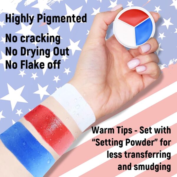 Limited time deal 50% off Red White Blue Face Paint - 3 Colors 12g USA American Flag - Image 3