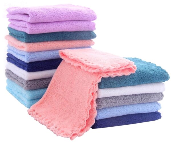 Limited time deal 58% off  Baby Washcloths - Luxury Multicolor Coral Fleece