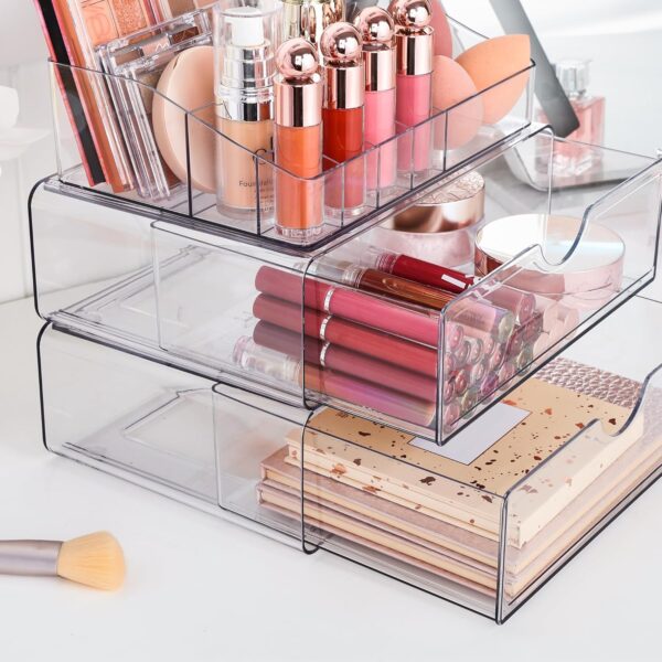 Limited time deal 32% off Vtopmart 3 Tier Clear Makeup Organizer with Drawer - Image 2