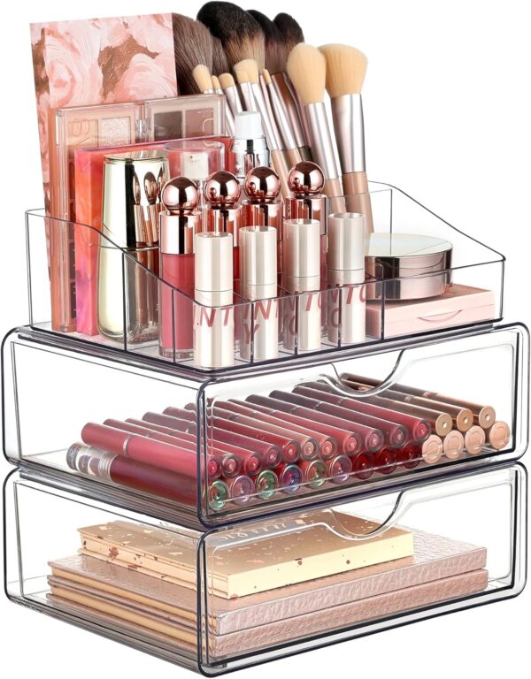 Limited time deal 32% off Vtopmart 3 Tier Clear Makeup Organizer with Drawer