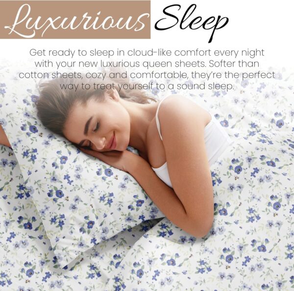Limited time deal 69% off Double-Brushed Patterned Microfiber Queen Sheet Set - Image 2