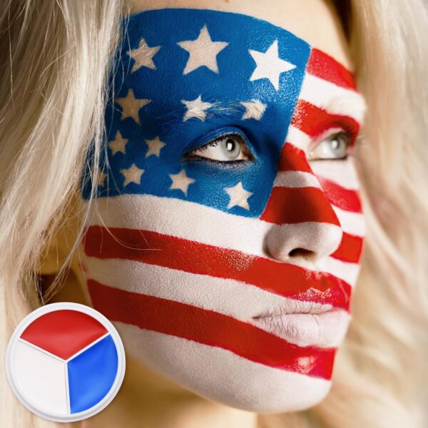 Limited time deal 50% off Red White Blue Face Paint - 3 Colors 12g USA American Flag - Image 2