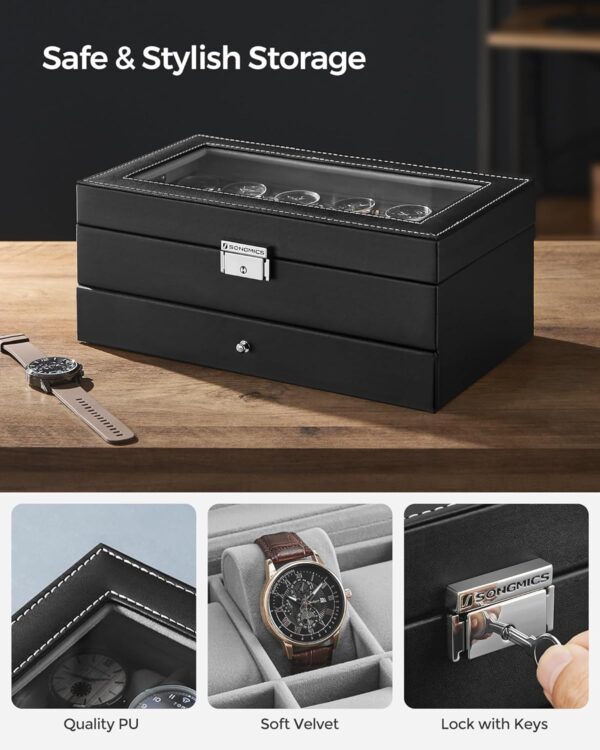 Limited time deal 40% off SONGMICS 12-Slot Watch Box - Image 3