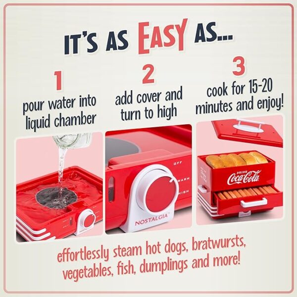 Limited time deal 25% off Nostalgia Extra Large Diner-Style Coca-Cola Hot Dog - Image 3