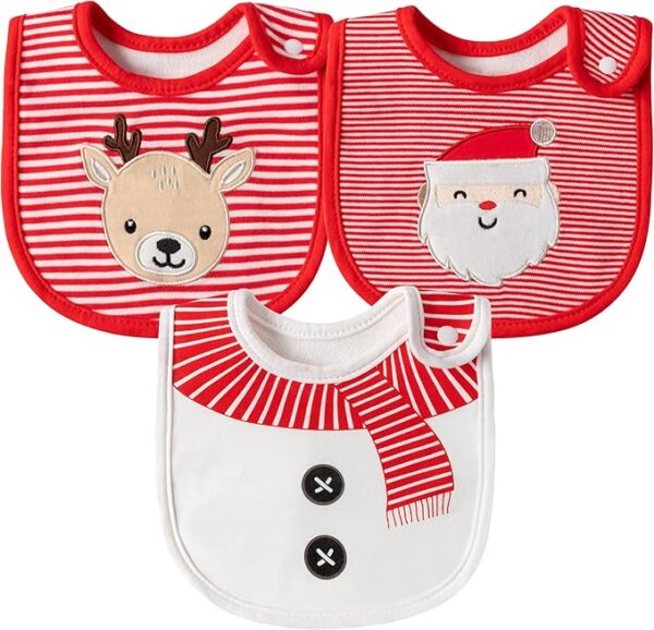 Limited time deal 58% off 3Pcs Christmas Baby Cotton Bibs with Resin Button